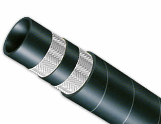 The detailed structure of EN 854 3TE textile reinforced hydraulic hose.