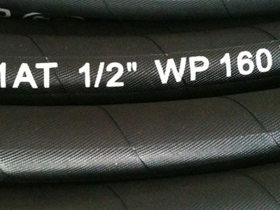 It shows the mark on one steel wire reinforced hydraulic hose, with 0.5 inch diameter and 160 bar working pressure.